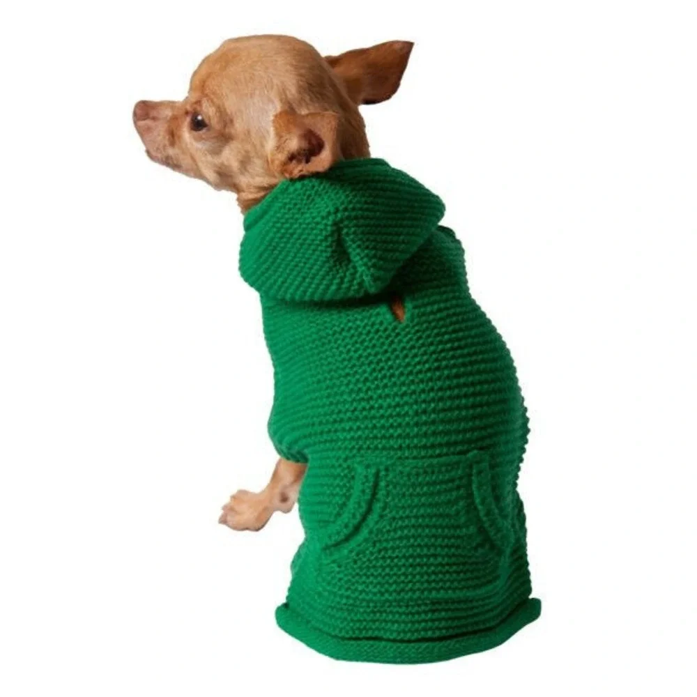 Vibrant Life Dog Cat Pet Holiday Green Hoodie Sweater XXSmall 3-7 LB NEW‎